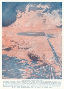 火星の想像上の風景（カラーリトグラフ） 作： English School