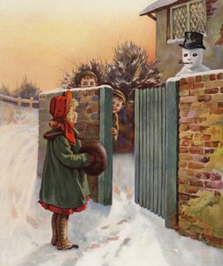 威圧的な雪だるま（カラーリトグラフ） 作： 英語学校