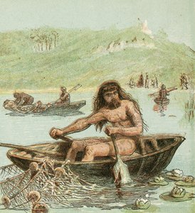 彼のボートで古代の英国人