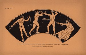 古代ギリシャの教育パライストラにて：ボクシング・ストングをはく少年、パンクラチオンのレッスン、ペイドトライブス（リトグラフ） 作： English School