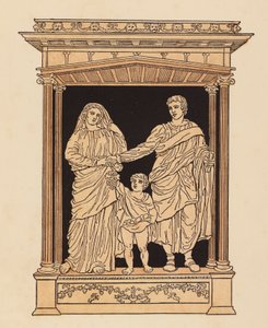 古代ローマクラウディアとプーデンスの結婚（カラーリトグラフ） 作： English School