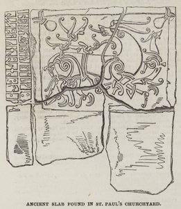 セント・ポール教会の墓地で発見された古代のスラブ（刻印 作： English School