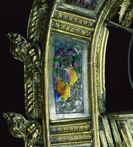 ウィリアムオブワイカム（c.1320-1404）のクルージからの詳細なオルガンを演奏する天使