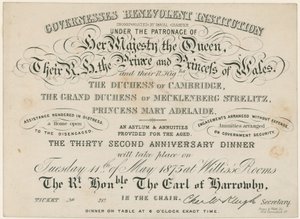 ガバネス慈善機関のための記念ディナー、1875 作： English School