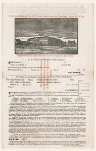 ロンドン病院への入学申請書 作： English School