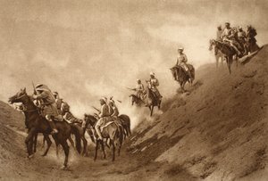 アラブ騎馬警察は、イギリスが古代の運河の干上がったベッドを横断するのを助けました、1914-19 作： English School