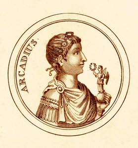 アルカディウス、ジョージ・クラブによる世界史辞典からの挿絵、1825年発行（デジタル拡張画像） 作： English School