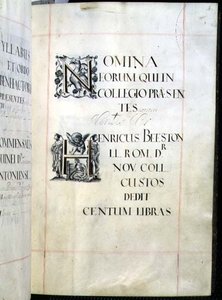 Archive 3693 fol.4 オックスフォード大学ニュー・カレッジのベネファクション・ブックのページ