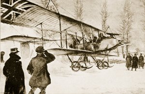 武装したイギリスの複葉機、ホレベケ近くの本部から出発、1914-19 作： English School