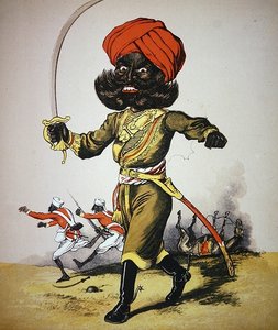 陸海軍ドロルリー」セッコム少佐のイラスト、Frederick Warne & Co.発行、1875年頃（カラーリトグラフ）