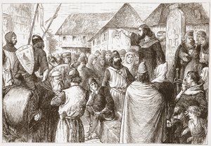 ブレシアのアーノルドの説教、ジェームス・エイトケン・ワイリー（1808-1890）によるパブのプロテスタンティズムの歴史からのイラスト。 1878