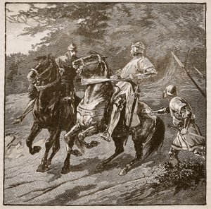 リチャード王の逮捕、Cassells Illustrated History of Englandからのイラスト（セピア写真） 作： English School