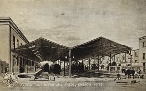 到着および出発小屋、ユーストン1838 作： English School