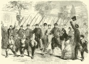 1870年10月、バニュー前の戦いの後、プロイセンの囚人のパリに到着 作： English School