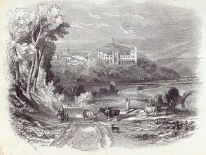 アランデル城と町、「The Illustrated London News」（1845年9月20日）（彫刻） 作： English School