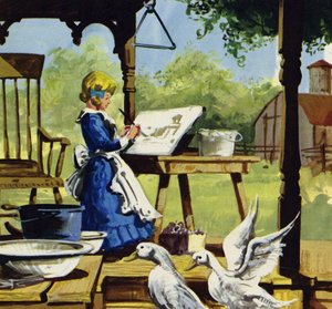 子供の頃、アンナメアリーロバートソンは絵を楽しみました 作： English School
