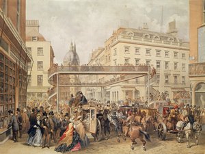 ルートゲートヒルの底、ロンドン、パブ。ケル兄弟によって印刷された、1860年頃