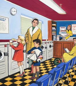 At the Laundrette（紙にガッシュ 作： English School