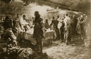 1914〜19年にベルダン要塞の下にある地下貯蔵庫で作業中