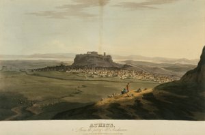 J.C.ホブハウス著「1809年から1810年にかけてのアルバニア、およびコンスタンチノープルへの他の地方を巡る旅」のアテネ挿絵。 作： English School
