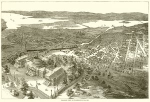 ワシントンのバルーンビュー、1861年5月 作： English School