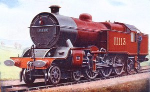 ロンドンミッドランドとスコットランド鉄道の「バルト」、G.ギバードジャクソンによる「機関車の本」のイラスト、1924年発行（カラーリソ） 作： English School