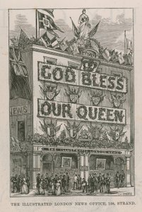 イラスト入りのロンドン通信社を飾るバナー 作： English School