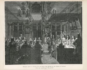 1660年5月30日、オランダの地所からチャールズ2世王に贈られた宴会 作： English School