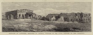 1857年にウィーラー将軍が防衛したCawnporeのバラック、この状態になるまで（彫刻 作： English School