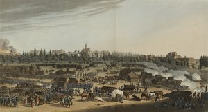 ライプツィヒの戦い、1813年10月16〜19日、1812年、1813年、1814年および1815年、1815年のヨーロッパの旧暦での重要な出来事の図解付きの記録（カラーアクアチント） 作： English School