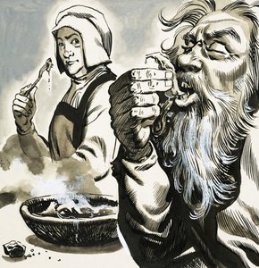 食事中のヒゲ男