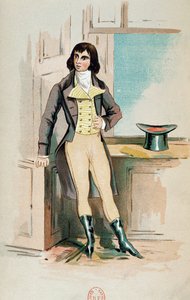 若い頃のボー・ブランメル（1778-1840）（カラーリトグラフ 作： English School