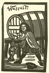 ビール樽（木版画
