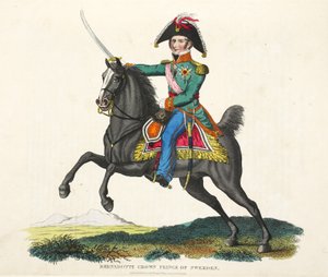 ベルナドット、スウェーデン皇太子、パブ。 1816年、ウィリアムマッドフォード作「ワーテルローの戦いの歴史的記述」からの挿絵 作： English School