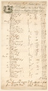 Thomas＆Nicholas Wilson、食料品店から購入した商品の請求書 作： English School