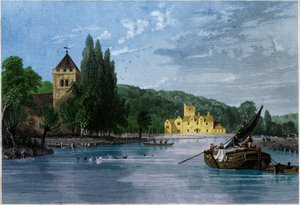ビシャム修道院。(1850年頃のエングレーヴィング） 作： English School