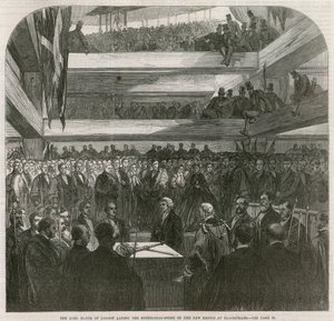 ブラックフライアーズブリッジ。基礎石を置くための式典、1865年7月20日 作： English School