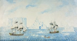 氷を集める船、1773年頃（紙にトイレ）