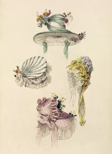 Ackermanns Repository of Artsのファッションプレート用のボンネット 作： English School
