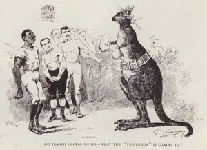 Boxing kangaroo（リトグラフ 作： English School