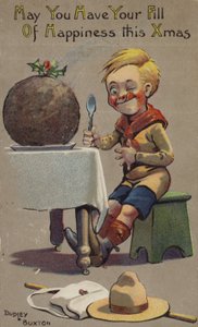 ボーイスカウトがクリスマスプディングに押し込もうとしています 作： English School