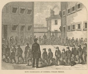トシルフィールズ刑務所で運動している男の子 作： English School