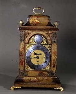 ブラケット時計、マークウィックとマーカム、1740（クリームとグリーンラッカー） 作： English School