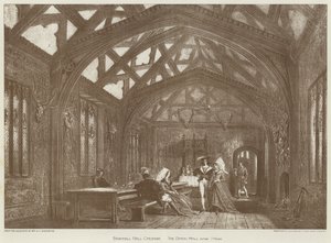チェシャー州ブラムホール・ホール、ダイニング・ホール（リトグラフ 作： English School