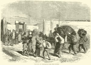 1870年10月、郊外から野菜を持ち込む 作： English School