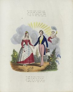 男と女の手を繋いでいるのイメージとイギリスのバレンタインカード 作： English School