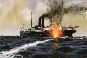 魚雷に襲われたイギリスの船 作： English School