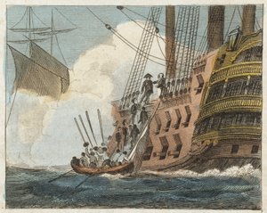 イングランドに降伏するブオナパルト（カラー版画） 作： English School