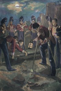 1809年、半島戦争、アパイン、コルナの戦いの後のジョンムーア卿の埋葬 作： English School