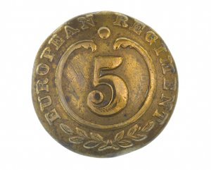 ボタン、他のランク、第5ベンガルヨーロッパ連隊、1858-1860 作： English School